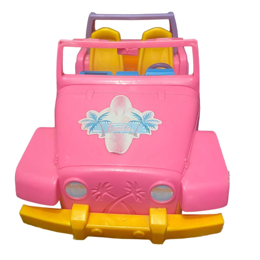 Mattel 2008 Barbie & Ken Malibu Beach Party Cruiser Neon Pink Orange Jeep VGC